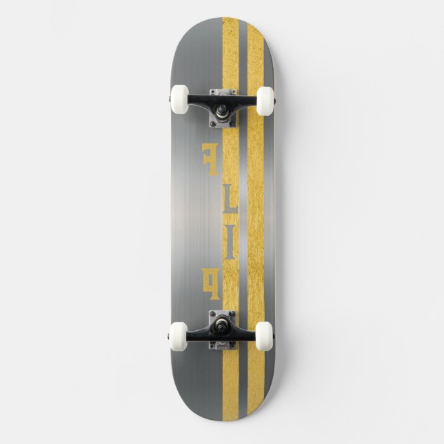 Skateboard Patinage FLIP métallique (Recto)