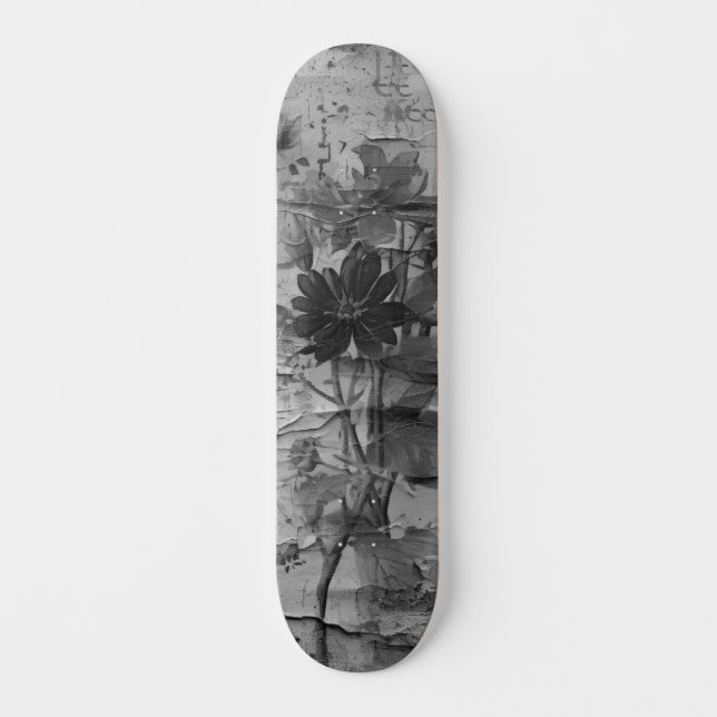 Skateboard Patinage floral Abstrait en relief (Recto)