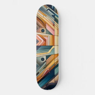 Skateboard Patinage géométrique Abstrait : Gras, Coloré