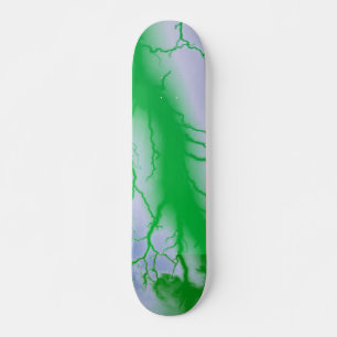 Skateboard Patinage Green Lightning