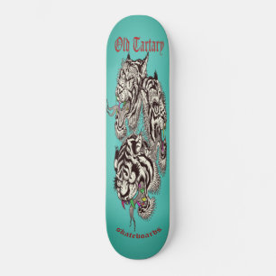 Skateboard Patinage moderne vintage turquoise Tiger No.4