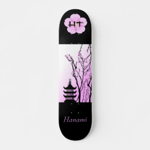 Skateboard Patinage monographique en fleurs de cerisier japon