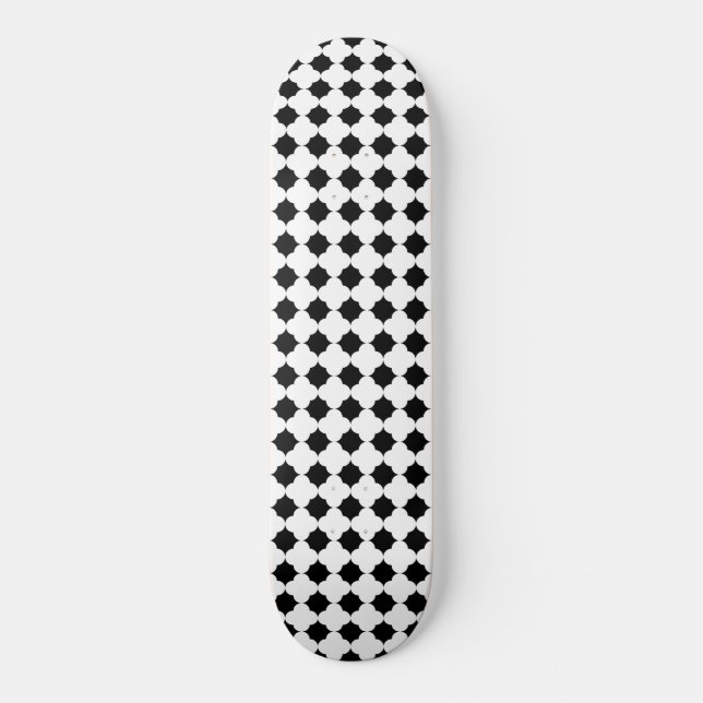 Skateboard Patinage Motif noir blanc Hexagon (Recto)