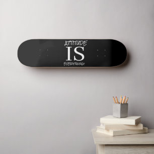 Skateboard Patinage noir blanc FLEURS MOTS POSTIFS