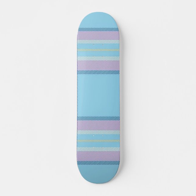 Skateboard Patinage Plaid Bleu clair (Devant)