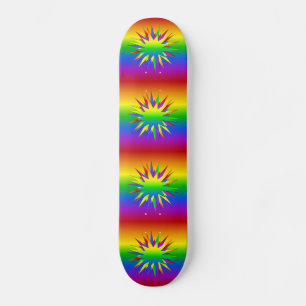 Skateboard Patinage Rainbow Burst