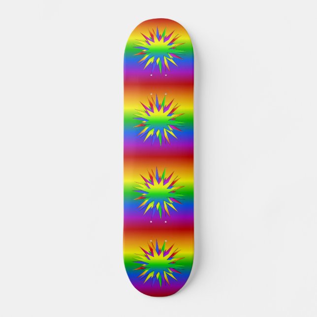 Skateboard Patinage Rainbow Burst (Recto)