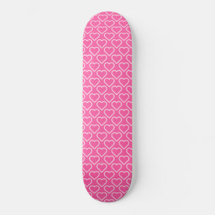 Skateboard Patinage rose avec Coeurs - vos couleurs ou votre