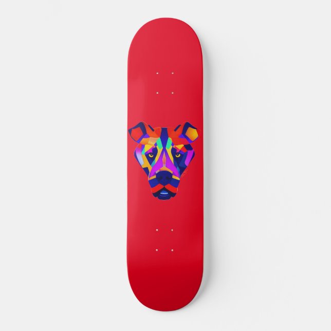 Skateboard Patinage rouge chien d'Alexandre (Recto)