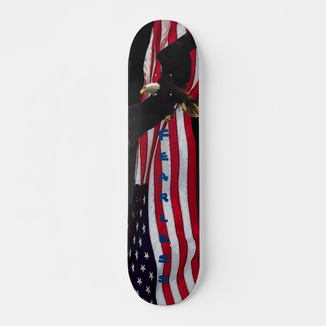 Skateboard Patinage "sans peur" Eagle/US Flag (Devant)
