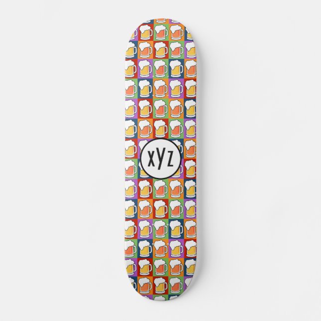 Skateboard Patinage sur mesure BEER Pop Art (Recto)