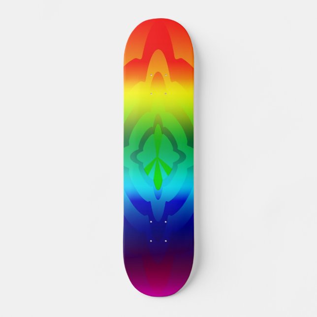 Skateboard Patinage, symbole de paix arc-en-ciel (Recto)