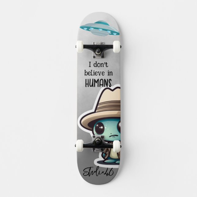 Skateboard Patinage UFO Alien (Recto)