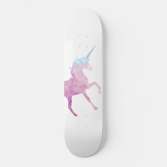 Skateboard Patinage Unicorne avec texture cristalline personn (Recto)