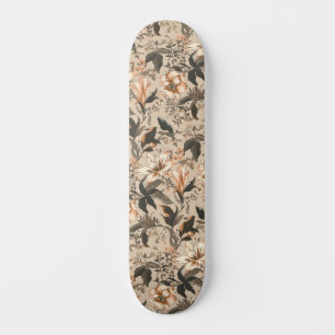 Skateboard Patinage vintage à motifs floraux