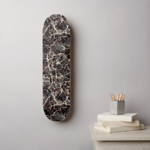Skateboard Patinage Vintage en papier marbré noir