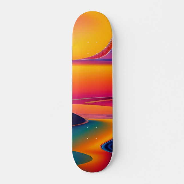 Skateboard Patineta Pintura Abstracta Río Futurista (Devant)