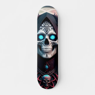 Skateboard Patineta Terrorífico Ser Con Cráneo Tatuado 