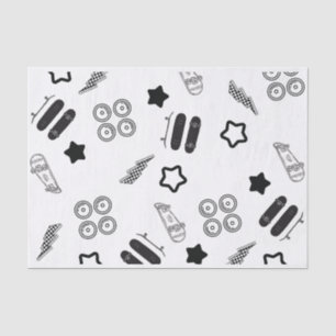 Skateboard Pattern Black 10LB Tissue Paper