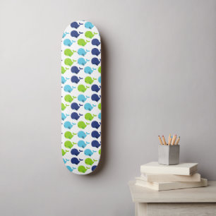 Skateboard Pattern of Whales, Cute Whales, Sea Animals