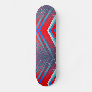 Skateboard Patters de Red White and Blue Zig