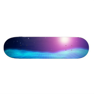 Skateboard Paysage 1980 rougeoyant de lampes au néon de rétro