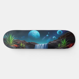 Skateboard Paysage Alien Lunes de cascade