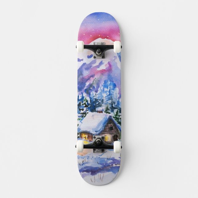 Skateboard Paysage d'hiver (Recto)
