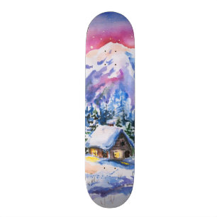 Skateboard Paysage d'hiver