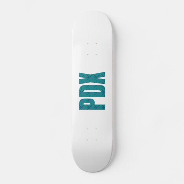 Skateboard PDX Portland - Texte du tapis de l'aéroport (Recto)
