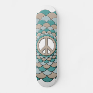 Skateboard, Peace Flower of Life, Blue Tan Skateboard