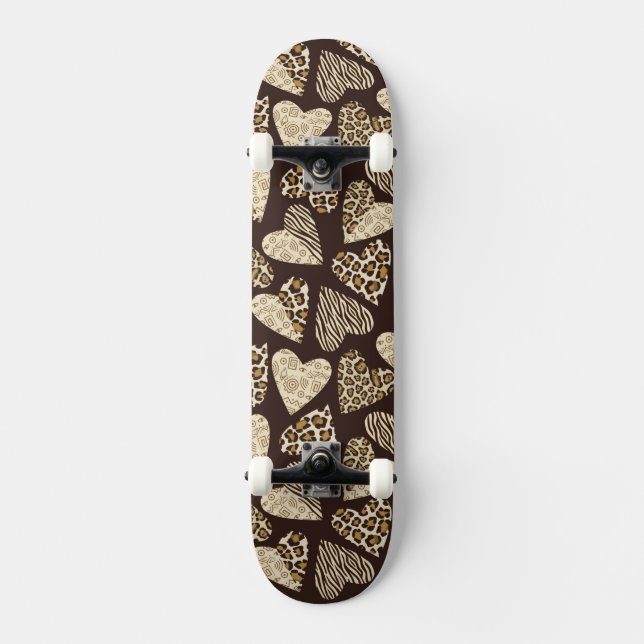Skateboard Peau d'animal avec des coeurs (Recto)