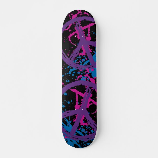 SKATEBOARD PEIGNEZ LES SIGNES DE PAIX D'ÉCLABOUSSURE (Devant)