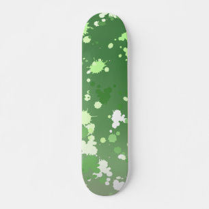 Skateboard Peinture Abstraite Éclaboussure de Citron Vert