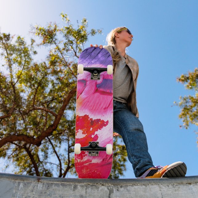 Skateboard Peinture Abstraite moderne colorée (Extérieur 1)