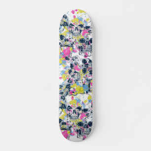 Skateboard Peinture colorée Splash Design crâne  