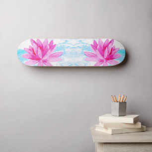 Skateboard Peinture de lotus rose paisible