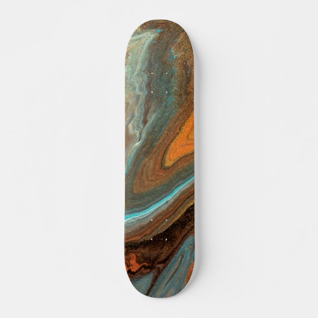 Skateboard Peinture en marbre liquide Abstrait moderne (Devant)