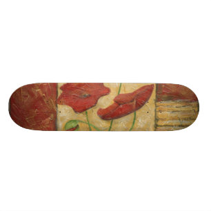 Skateboard Peinture florale avec les courses évidentes de