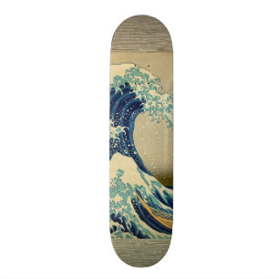 Skateboard Peinture japonaise vintage de grande vague
