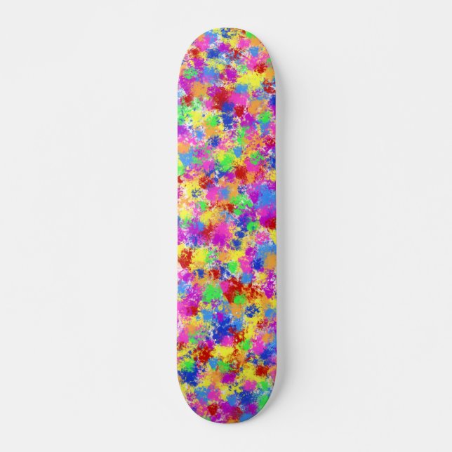 Skateboard Peinture Splatter Arc-en-ciel brillant couleur Arr (Devant)