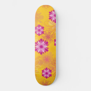 Skateboard Peonies pourpres Jaune Floral Jardin Fleurs de pri
