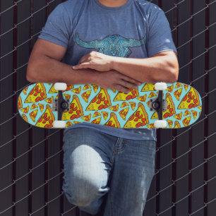 Skateboard Pepperoni Pizza Motif