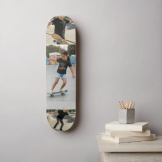 Skateboard Personalized 3-Photo Wall Art | Custom Kids Photo 
