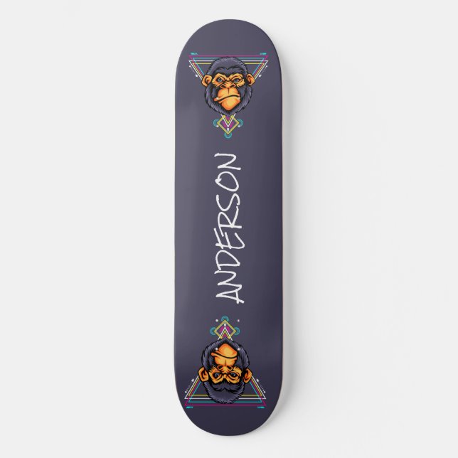 skateboard Personalized Angry Gorilla Head Sacred  (Front)
