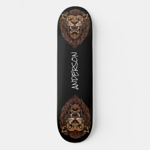 skateboard Personalized Angry Lion Head