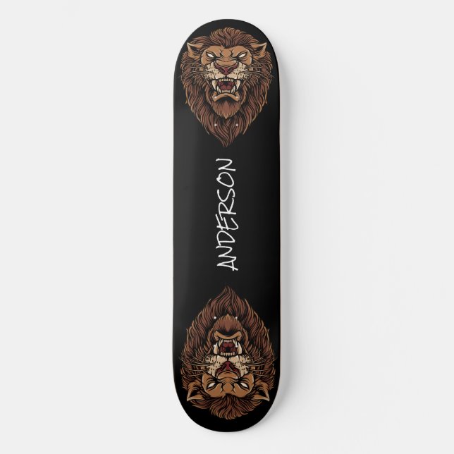 skateboard Personalized Angry Lion Head (Front)