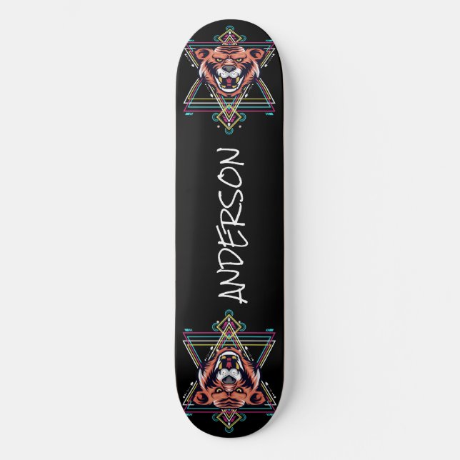 skateboard Personalized Angry Tiger Sacred Shape (Front)