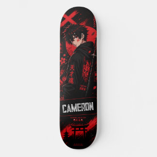 Skateboard Personalized Anime Black Red Samurai 