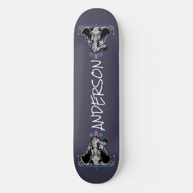 skateboard Personalized Elephant Head Sacred  (Front)